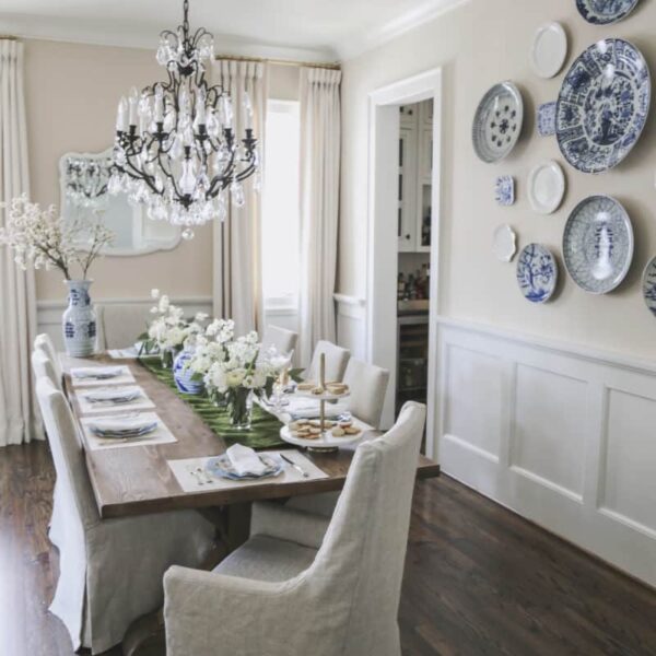 blue and white formal dining room ideas