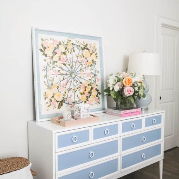 White and blue dresser - Born on Fifth