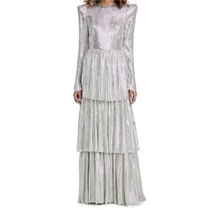 silver tier ruffle dress