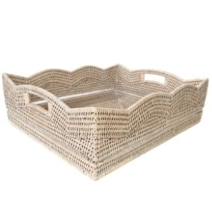 woven basket tray - grandmillennial interior design