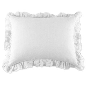 ruffle linen pillow - Grandmillennial Interior Design