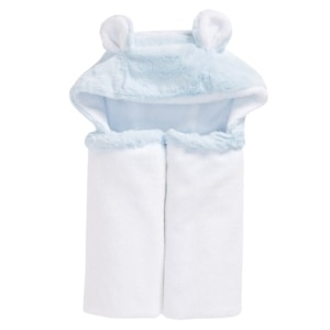 classic baby blue and white soft towel