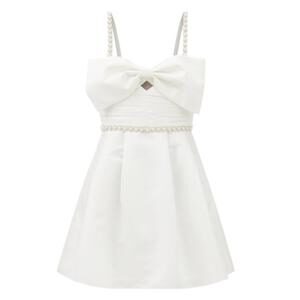 bow bridal white dress