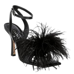 feather black sandal