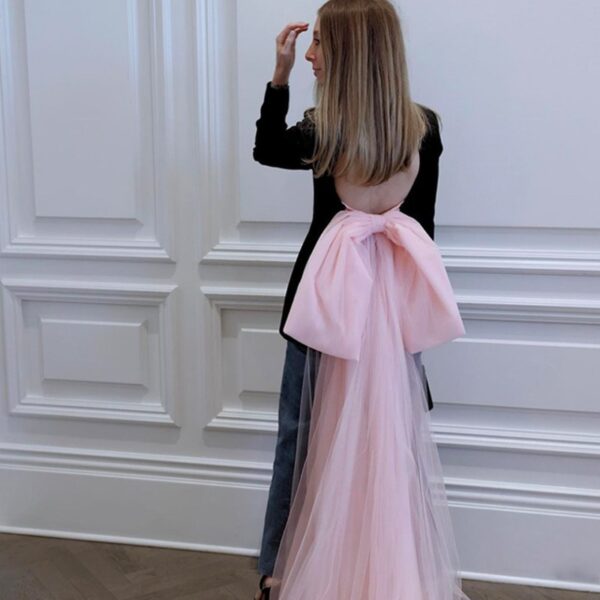 big pink bow balletcore Carolina Herrera jacket
