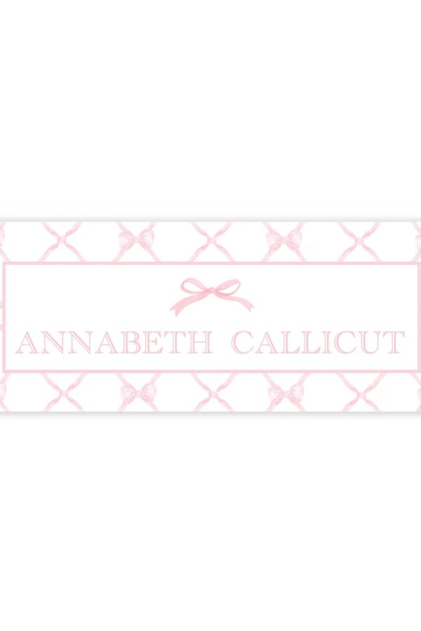 pink bow name labels
