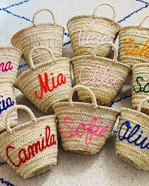 custom name woven baskets
