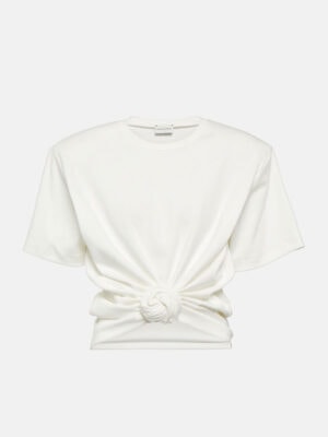 MAGDA BUTRYM Knotted cotton-blend crop top