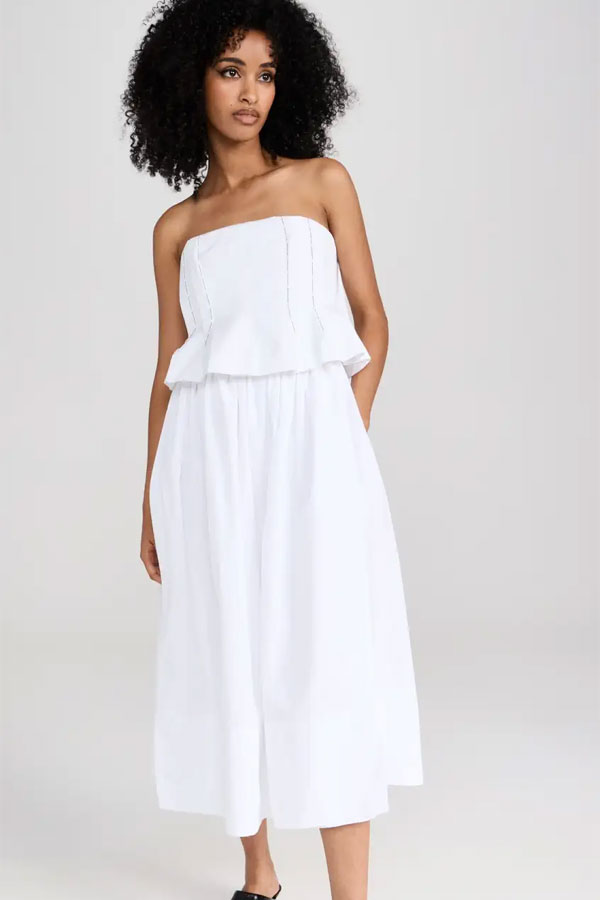 white peplum dress
