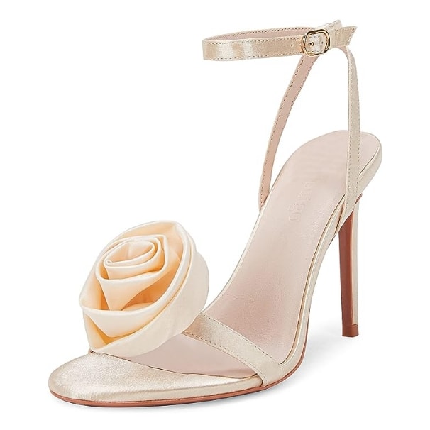 Under $50 blush rosette heels