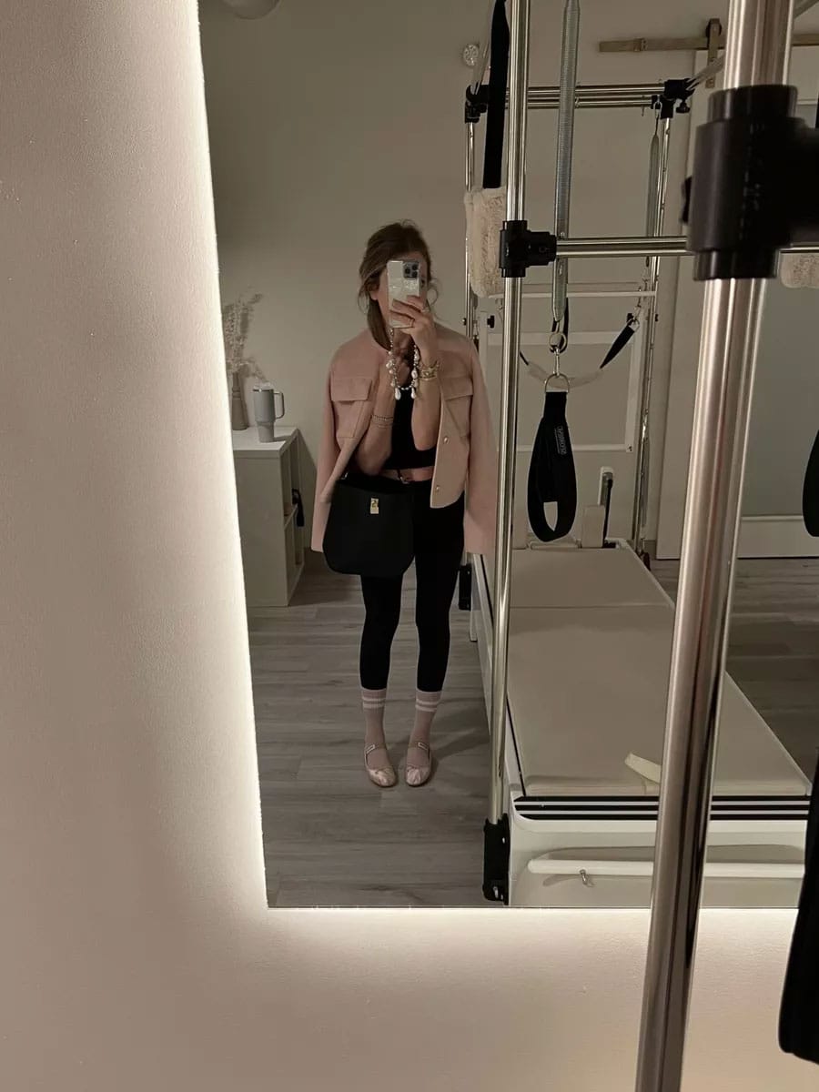 pink + black easy outfit