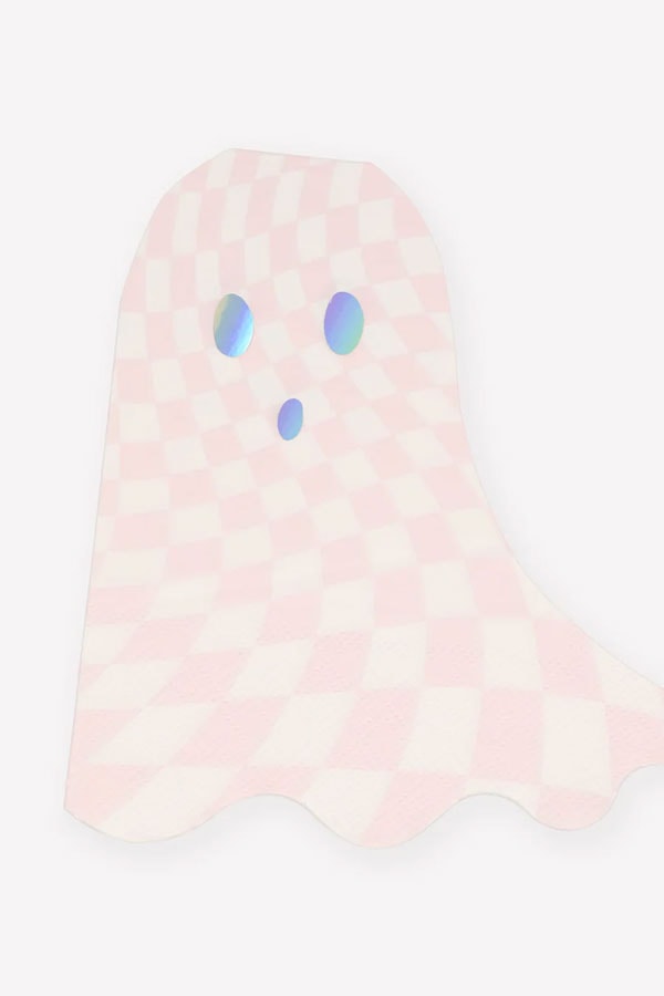 Meri Meri Pink Checker Ghost Napkins
