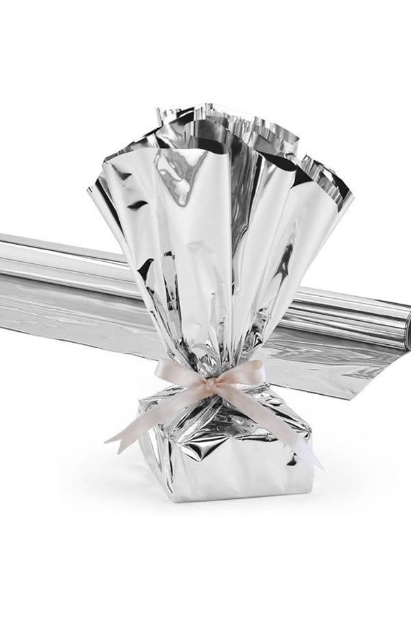 silver gift basket wrap