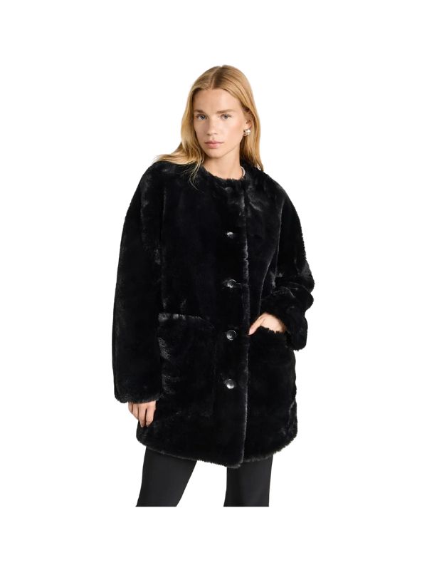 fur black coat