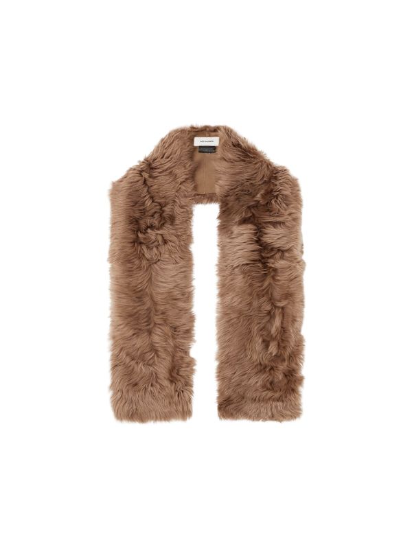 Shearling and leather scarf