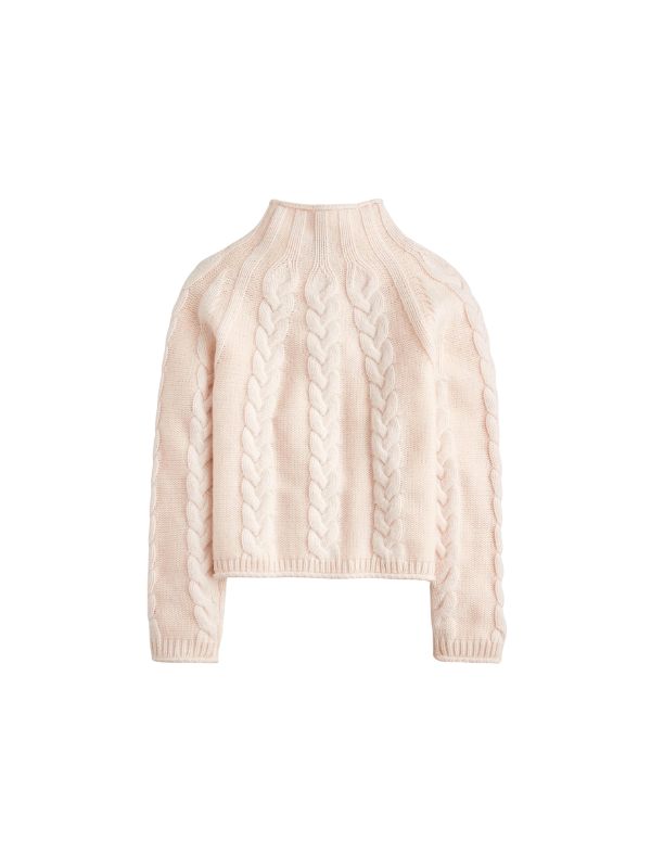 J Crew Collection cashmere cable-knit Rollneck™ sweater Cream