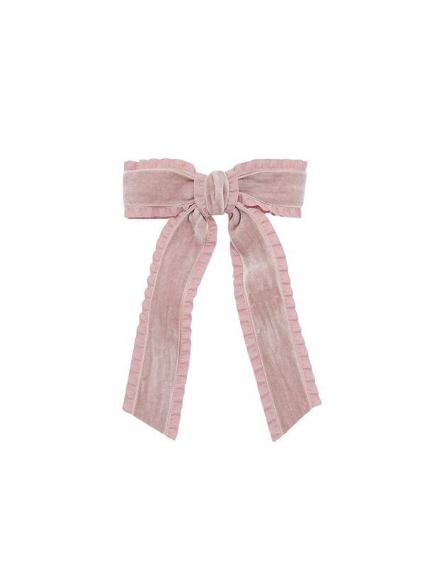 pink velvet hair bow
