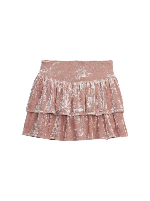 Girls pink velvet skirt for kids holiday clothes