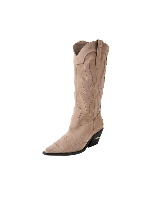 ANINE BING Mid Calf Tania Boots - Taupe Western Mid Calf Tania Boots - Taupe Western
