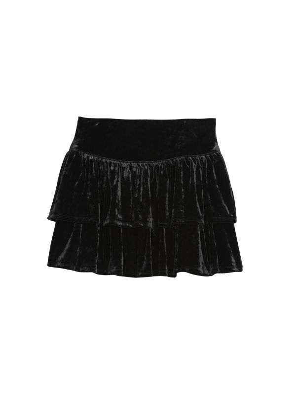 Girls black velvet skirt for kids holiday clothes