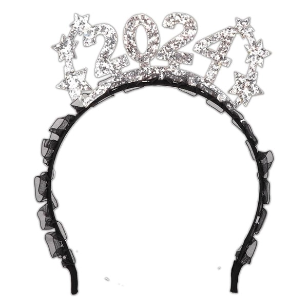 2024 glitter headband for new years eve at home
