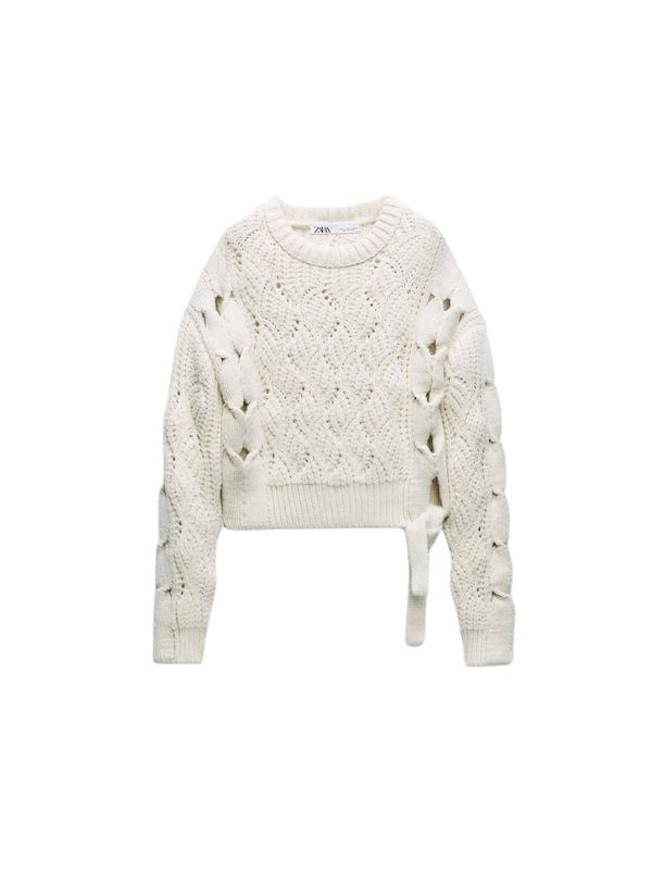 Zara cream cableknit sweater