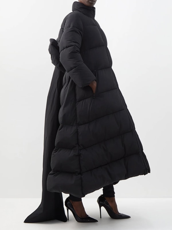 MATCHES Bow-appliqué quilted technical-shell coat
