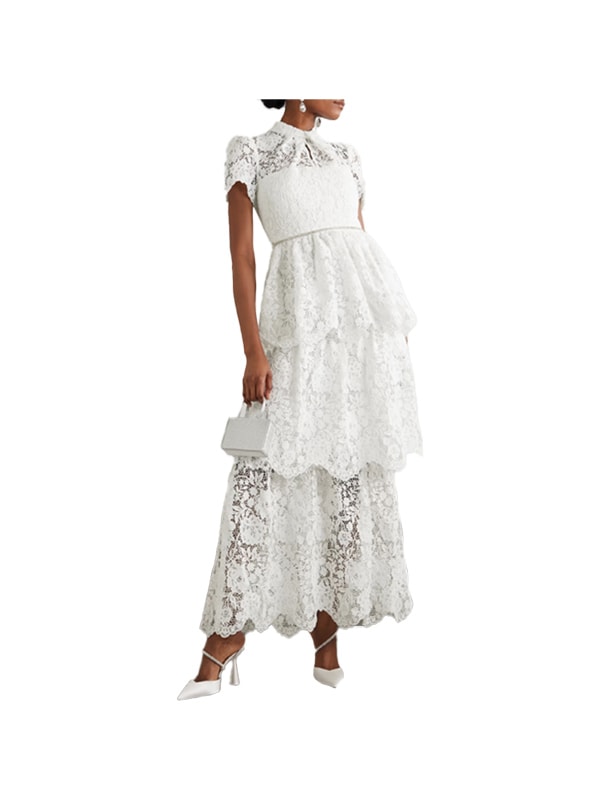 NET-A-PORTER Tiered corded lace maxi dress