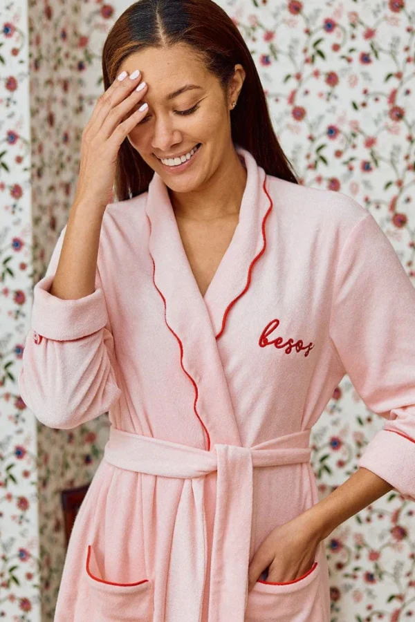 Weezie pink and red Women's Long Lightweight Robe