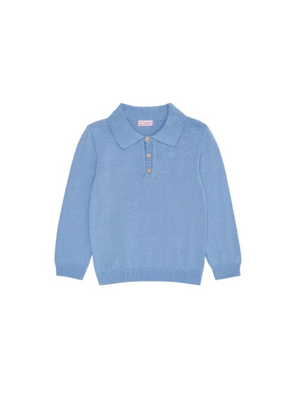 La Coqueta Dusty Blue Brio Boy Cotton Sweater