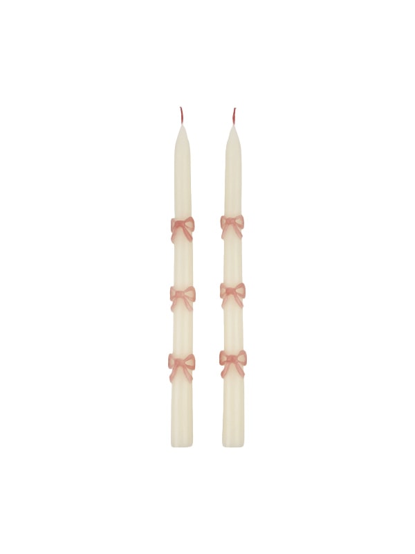 MERI MERI Pink Bow Taper Candles