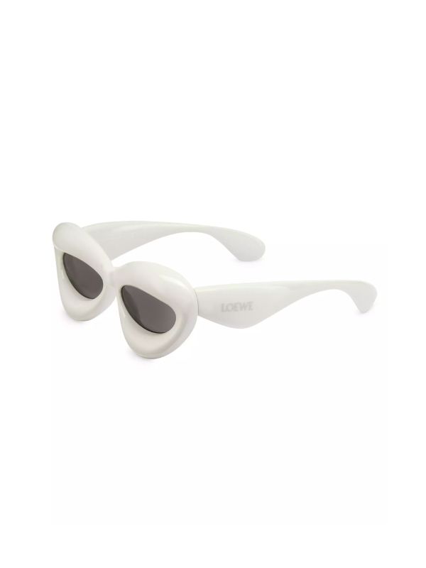 LOEWE White 55MM Cat Eye Sunglasses