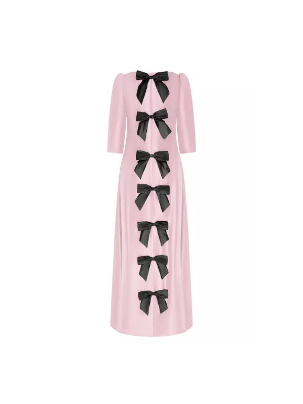 Black and pink Olivia Rubin bow dress