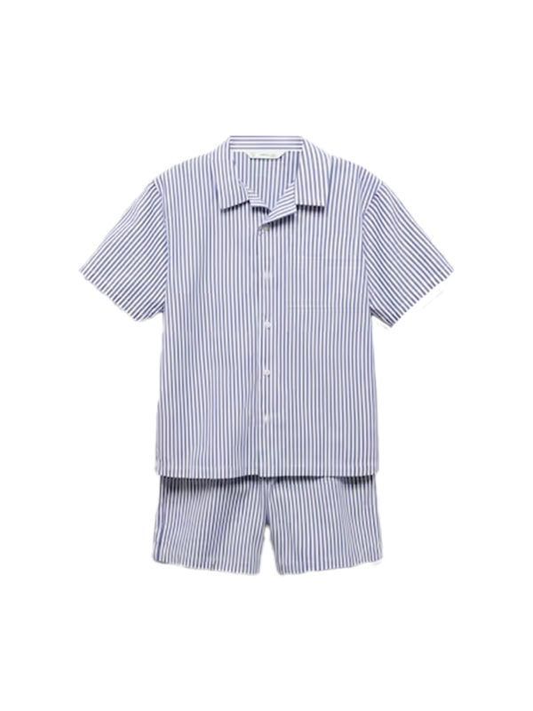 MANGO Striped cotton short pajamas