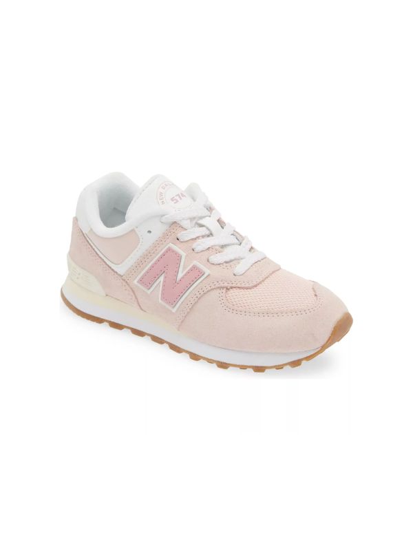 Girls pink New Balance Kids' 574 Sneaker