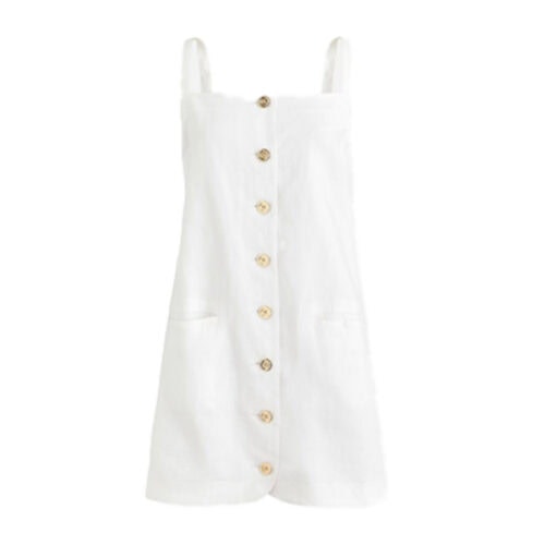 button white linen mini dress