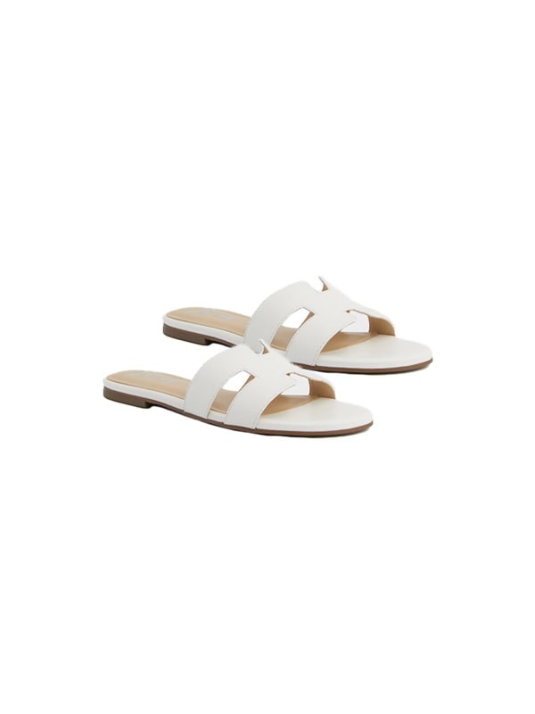 FRENCH SOLE White Leather Alibi Sandals