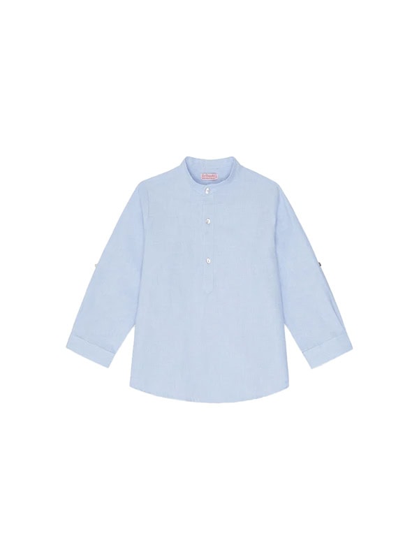 LA COQUETA Light Blue Jazmin Linen Mix Boy Shirt