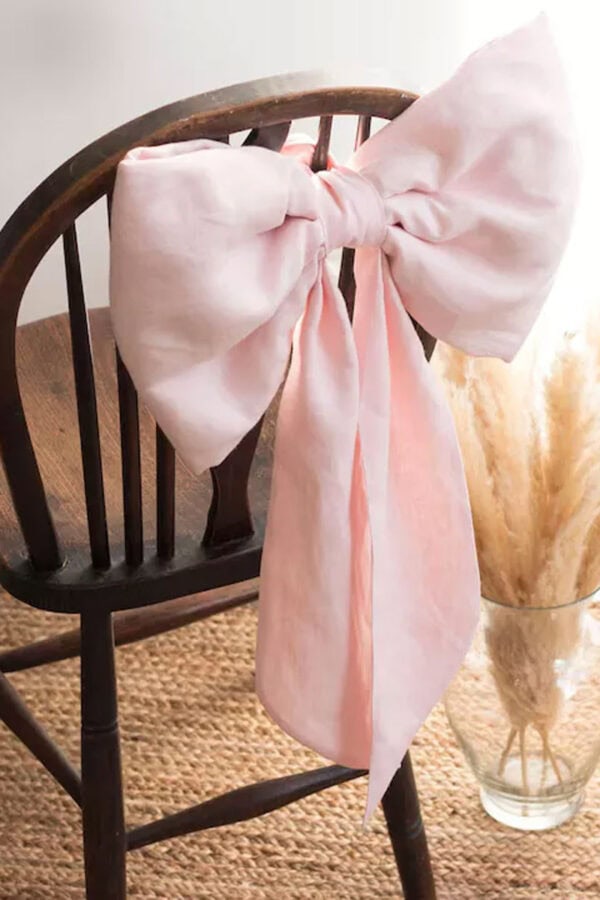 pink oversized chair bow