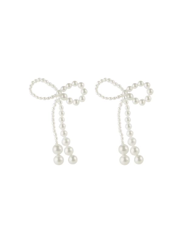 SOPHIE BILLE BRAHE Grande Rosette de Perles 14kt gold bow earrings with pearls