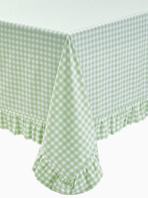green gingham tablecloth