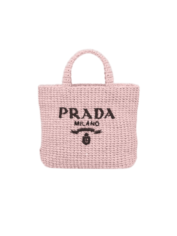 prada small crochet bag pink