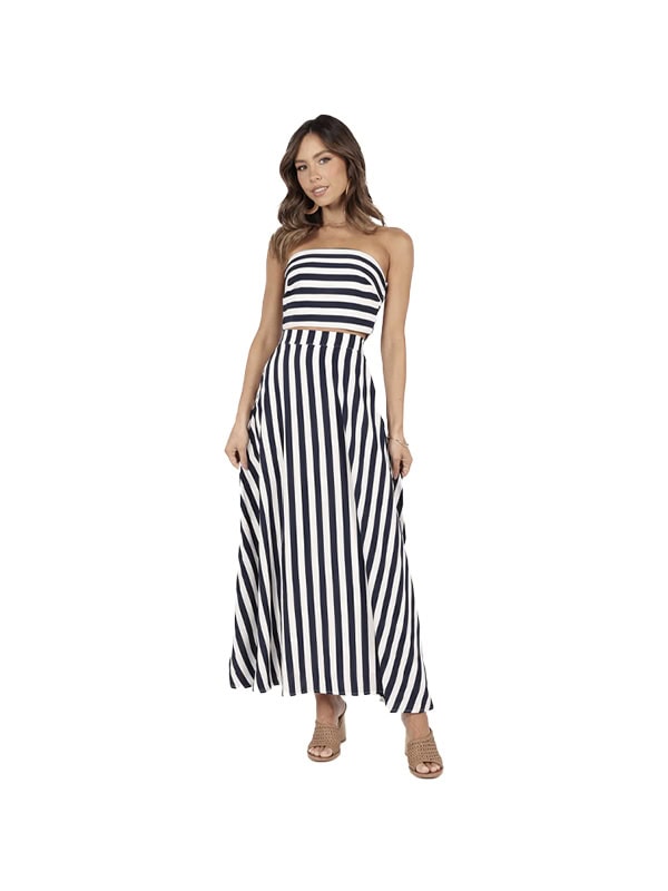 Elijah Stripe Tube Top & Maxi Skirt Set Petal & Pup