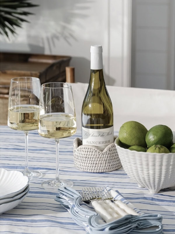 Cailini SCALLOP RATTAN WINE COASTER - WHITEWASH