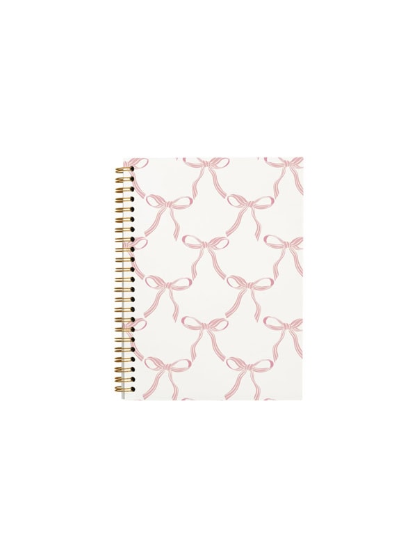 AMAZON Trendy Coquette Pink Bow Notebook - Preppy Aesthetic Journal Notebook for Girls Note Taking Work, Coquette School Supplies, College Ruled Hardcover Spiral Notebook