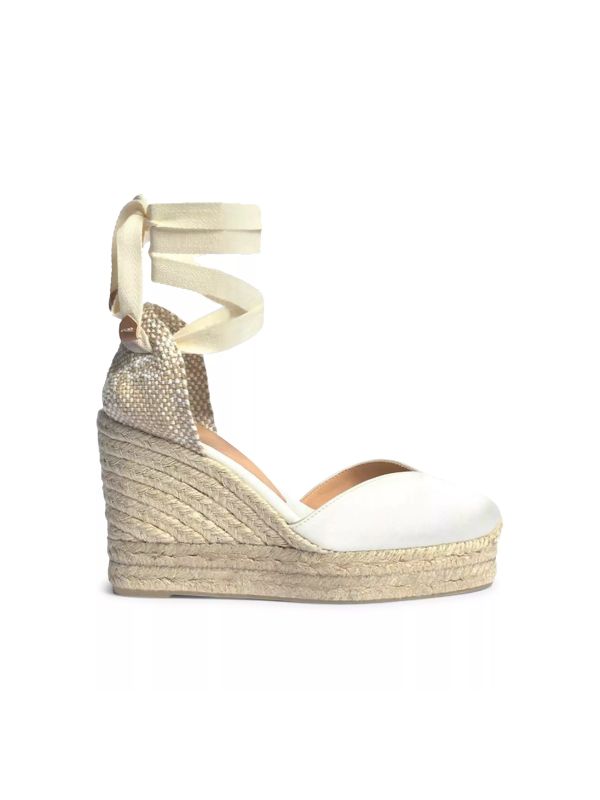 Castañer Chiara Satin Platform Wedge Espadrilles