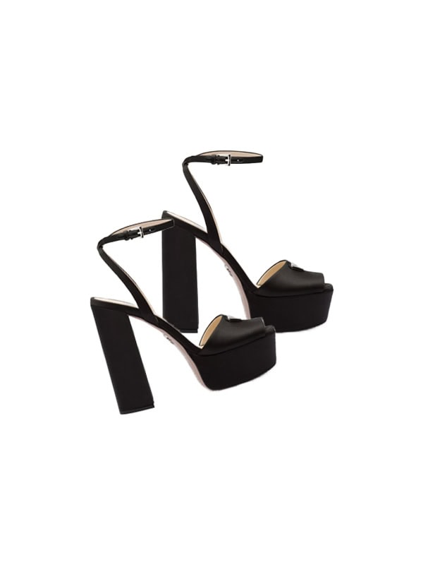 Prada High Heeled Satin Sandals