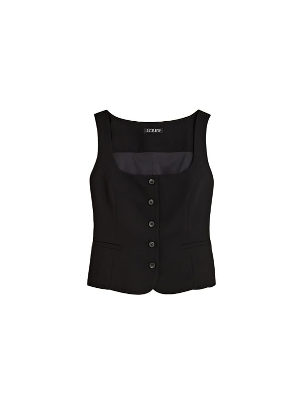 j crew black vest