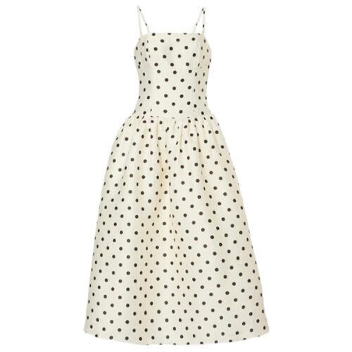 black and white polka dot dress