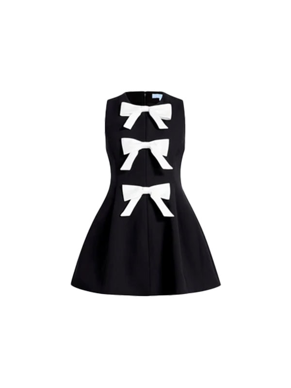 black hill house mini dress with white bows